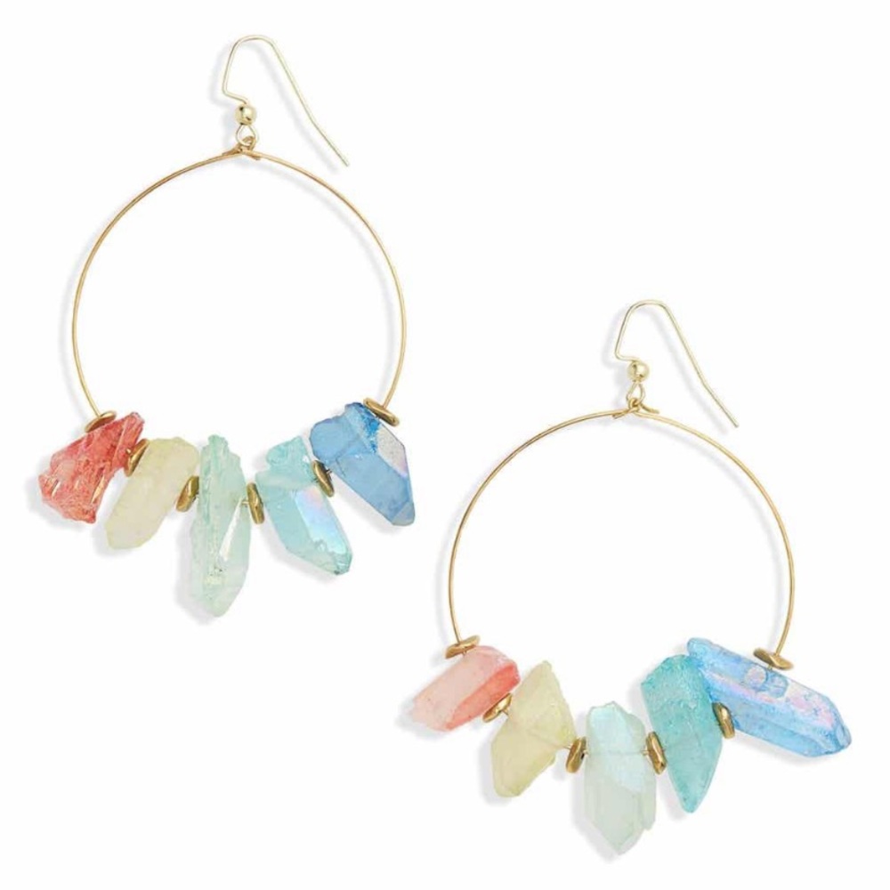 Hespera Aura Quartz Hoop Earrings